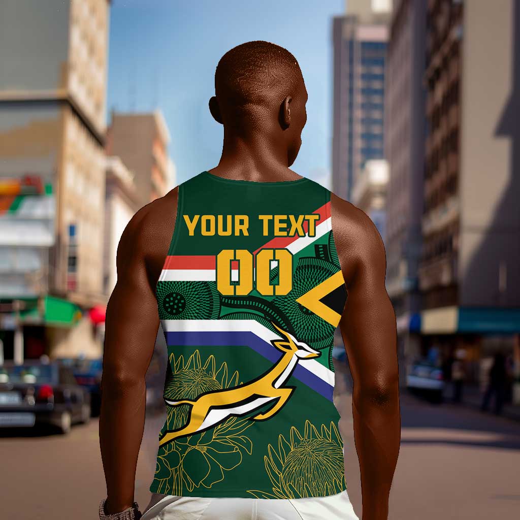 Custom South Africa Rugby Men Tank Top Springboks Mascot African Pattern LT18