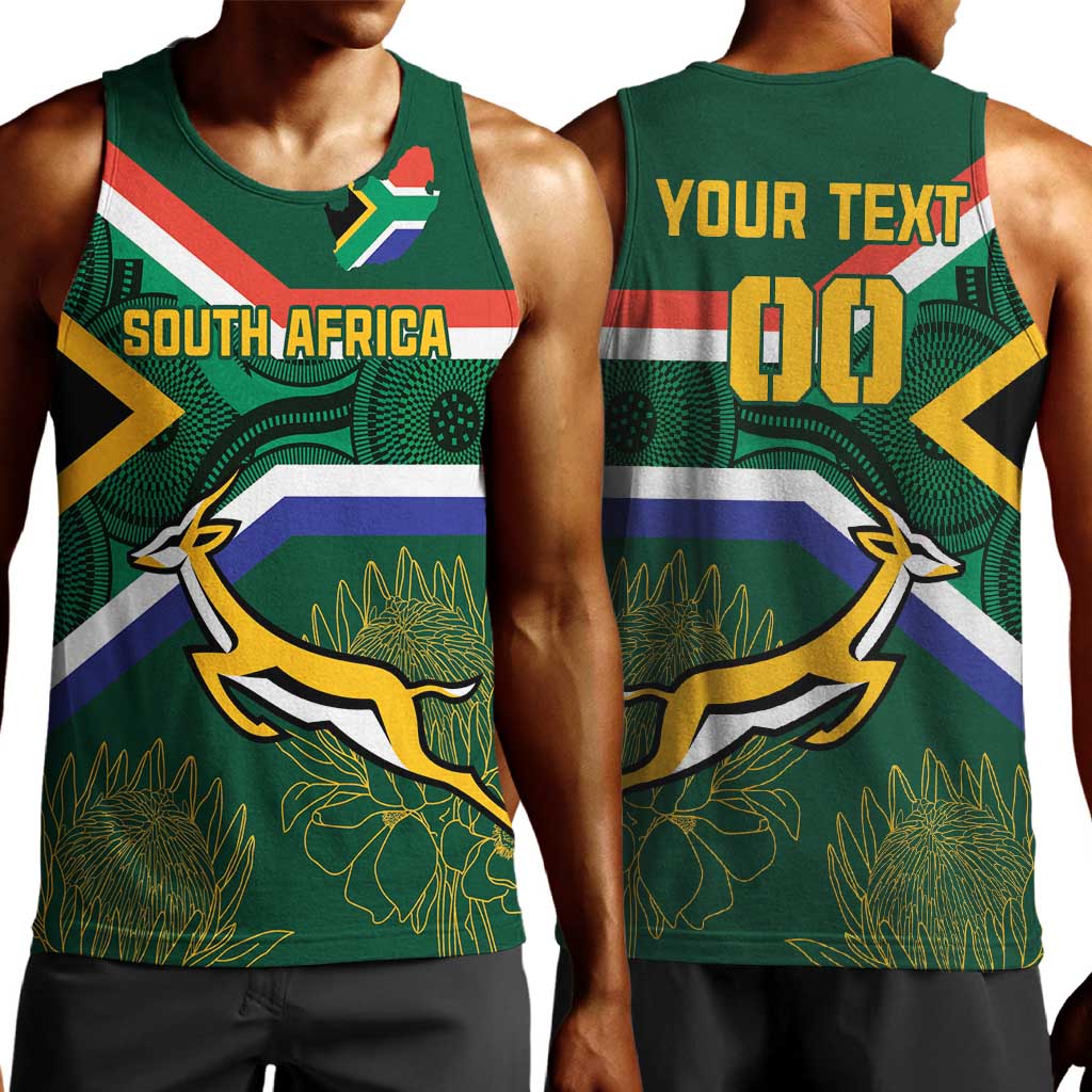 Custom South Africa Rugby Men Tank Top Springboks Mascot African Pattern LT18