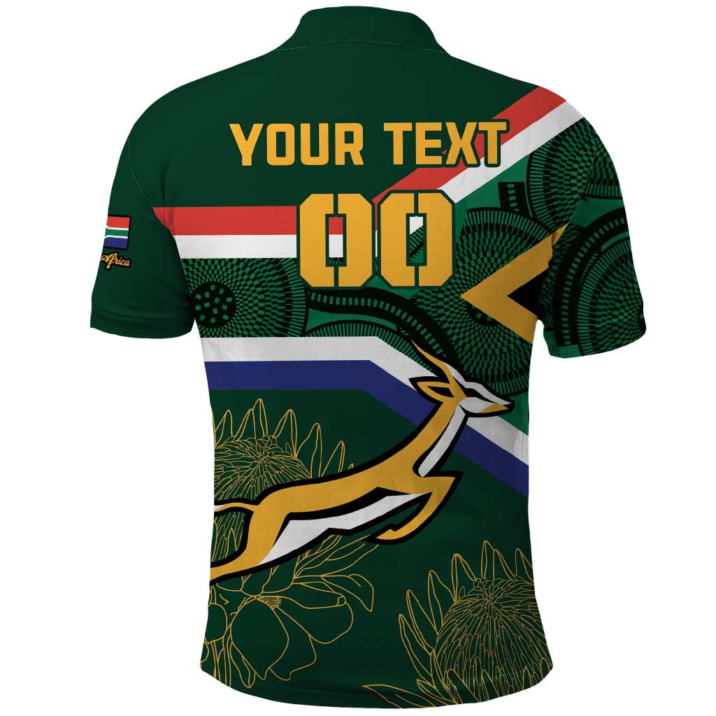 Custom South Africa Rugby Polo Shirt Springboks Mascot African Pattern LT18