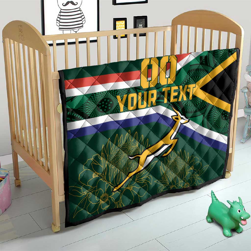 Custom South Africa Rugby Quilt Springboks Mascot African Pattern LT18