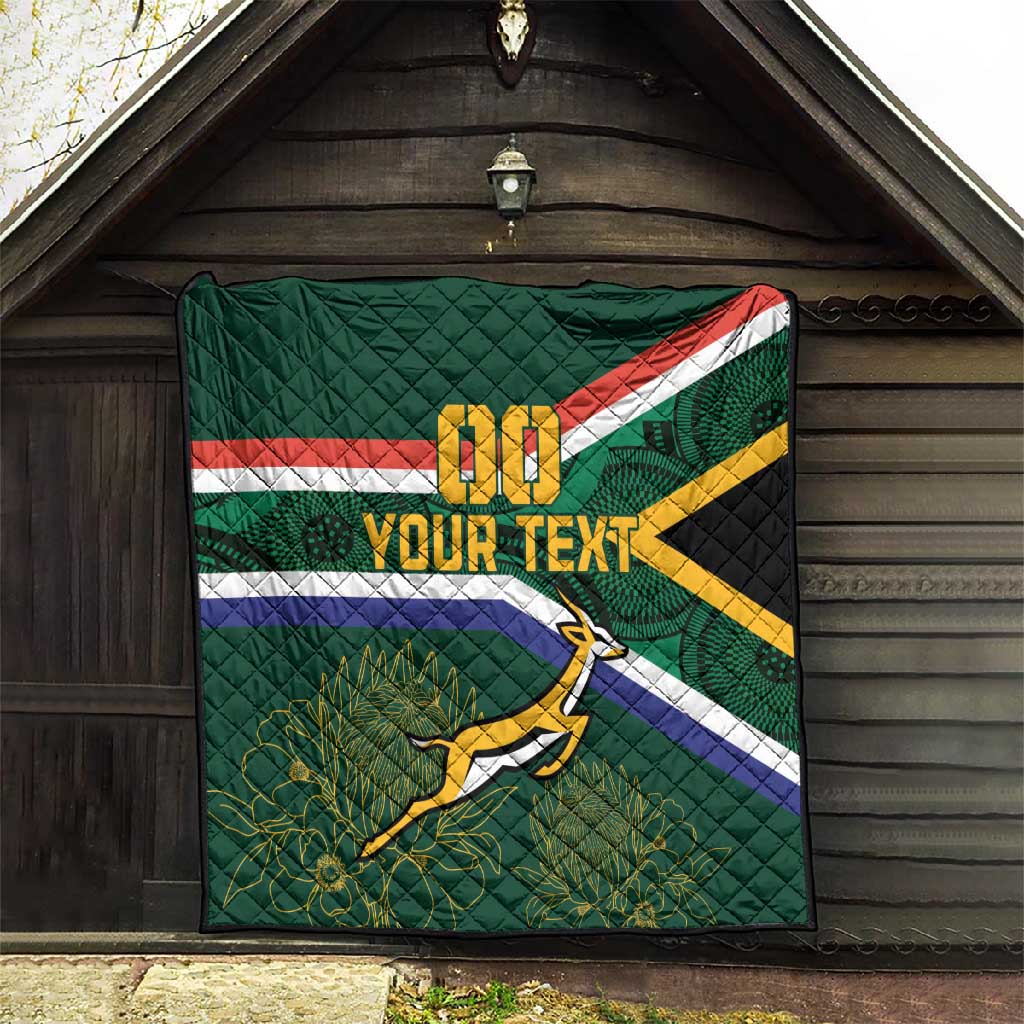 Custom South Africa Rugby Quilt Springboks Mascot African Pattern LT18