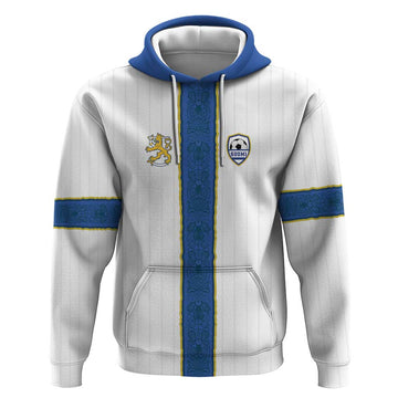 Custom Finland Football Hoodie Suomi Champion Sami Pattern LT18