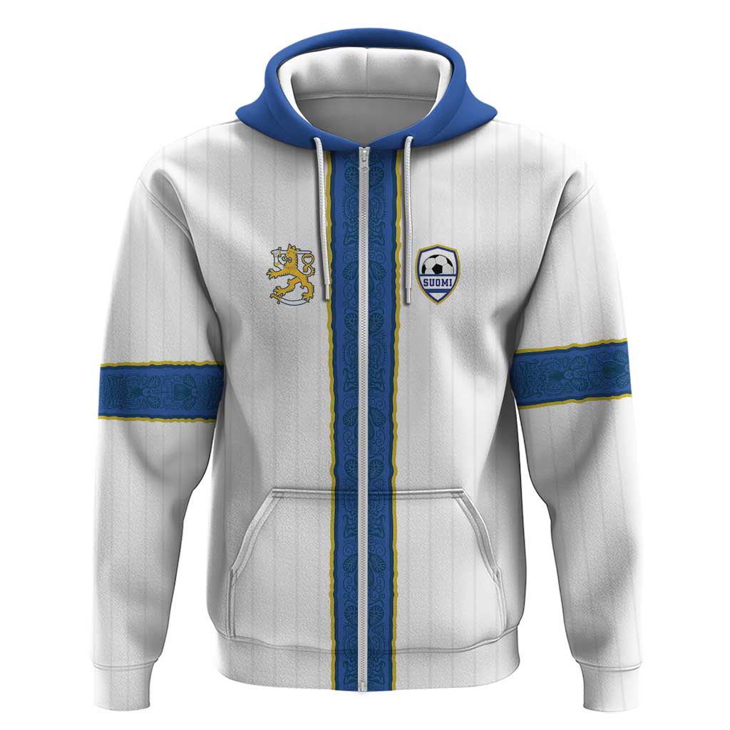 Custom Finland Football Hoodie Suomi Champion Sami Pattern LT18