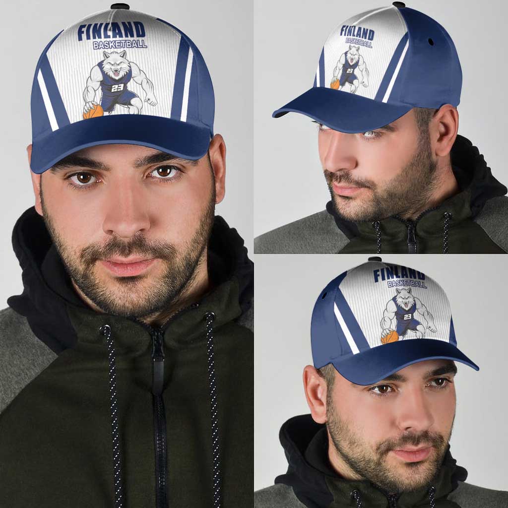 Finland Basketball Classic Cap Wolf Mascot Dynamic Style LT18