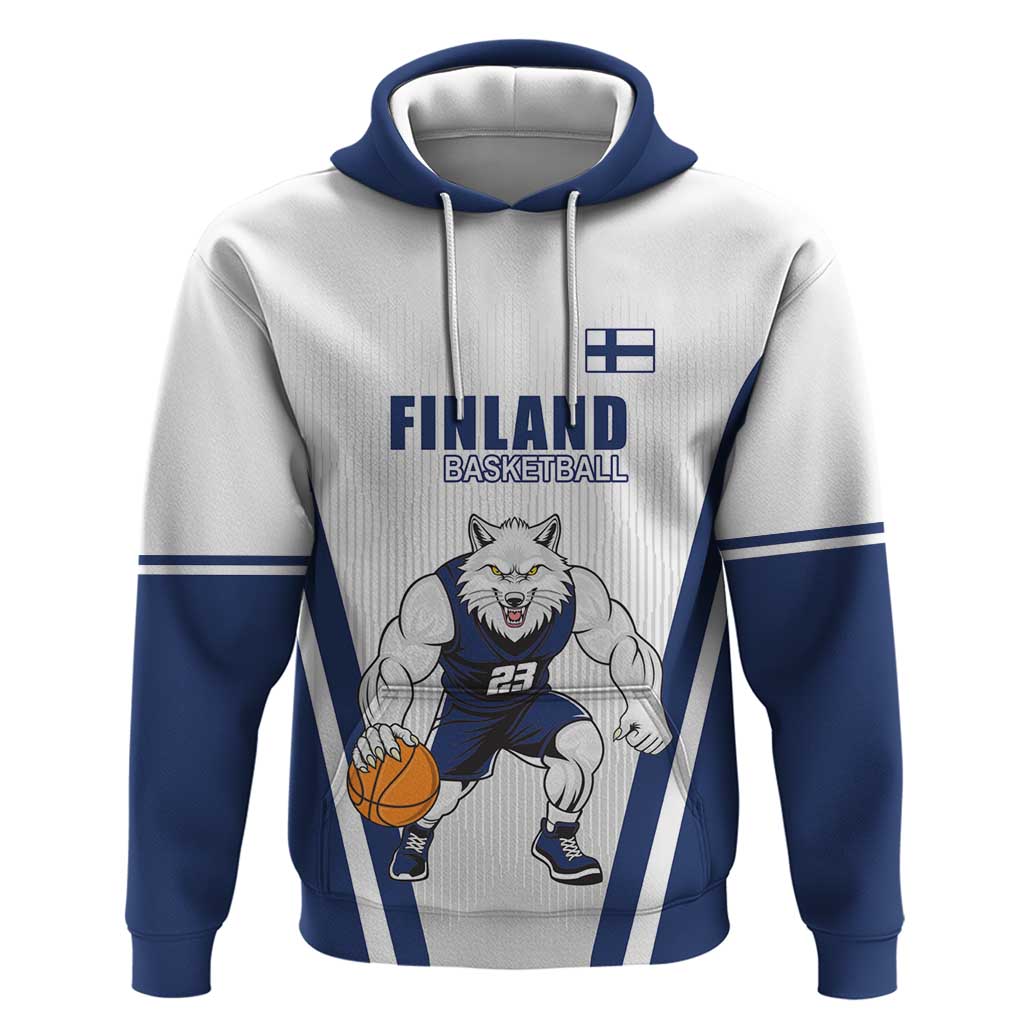 Finland Basketball Custom Hoodie Wolf Mascot Dynamic Style LT18