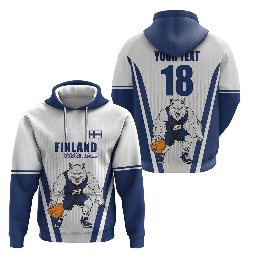 Finland Basketball Custom Hoodie Wolf Mascot Dynamic Style LT18