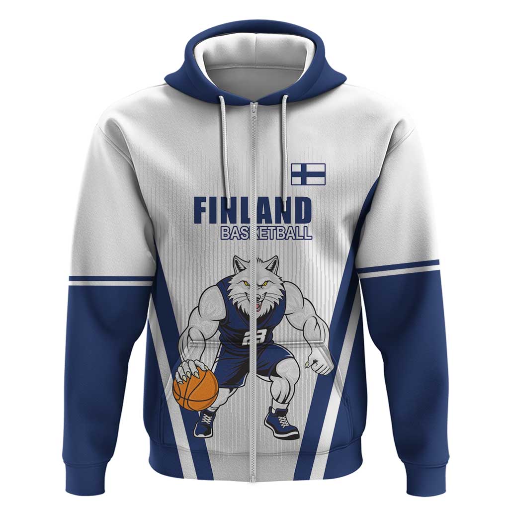 Finland Basketball Custom Hoodie Wolf Mascot Dynamic Style LT18