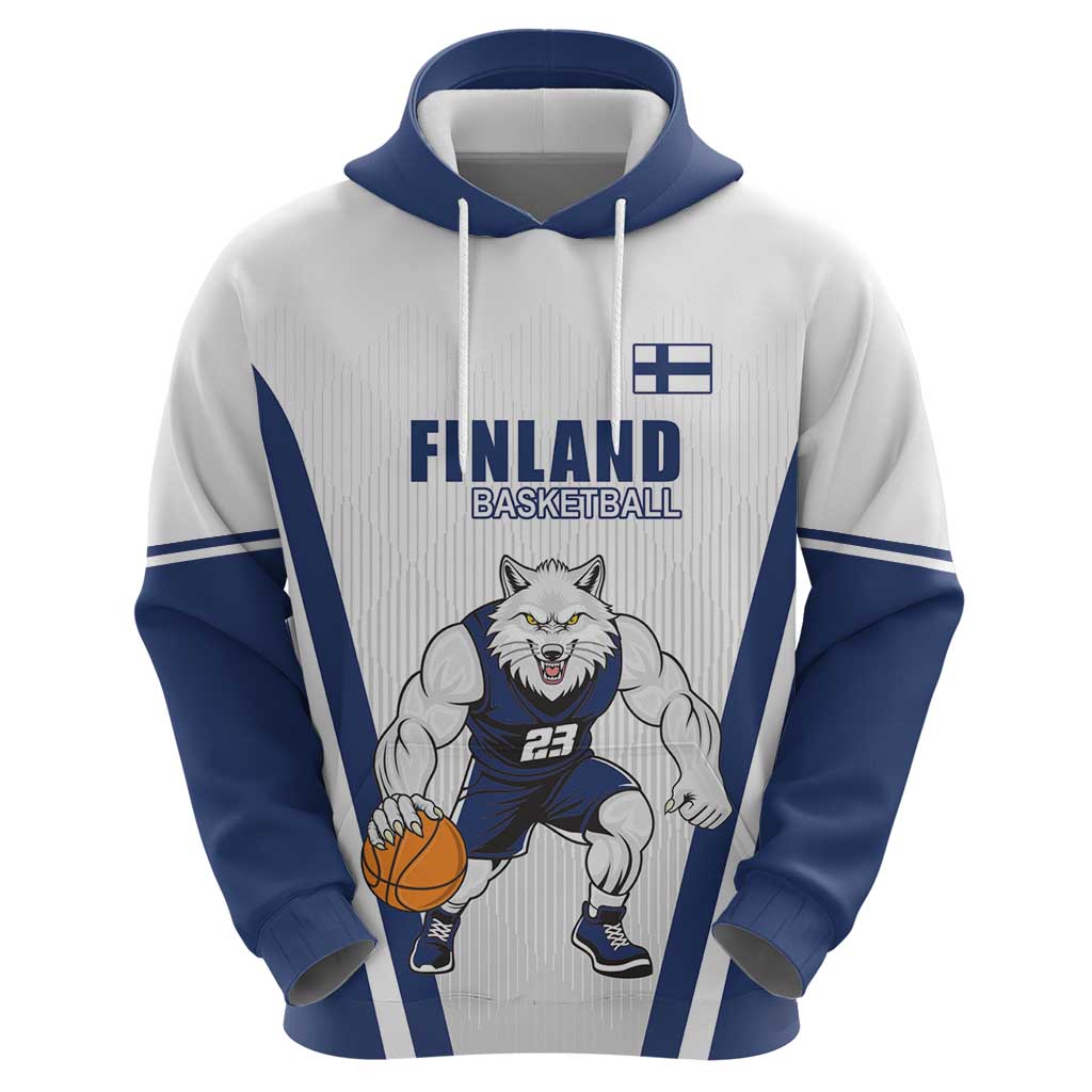Finland Basketball Custom Hoodie Wolf Mascot Dynamic Style LT18