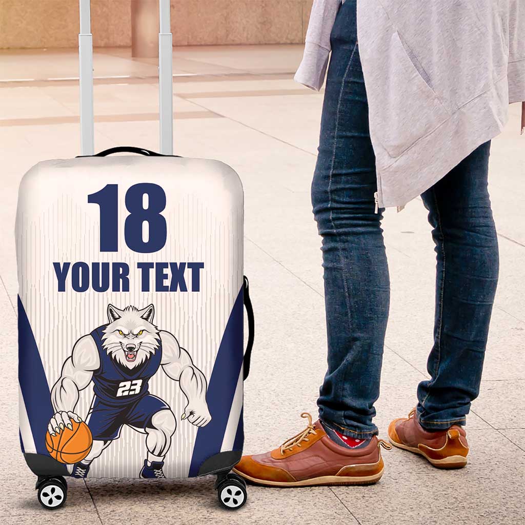 Finland Basketball Custom Luggage Cover Wolf Mascot Dynamic Style LT18