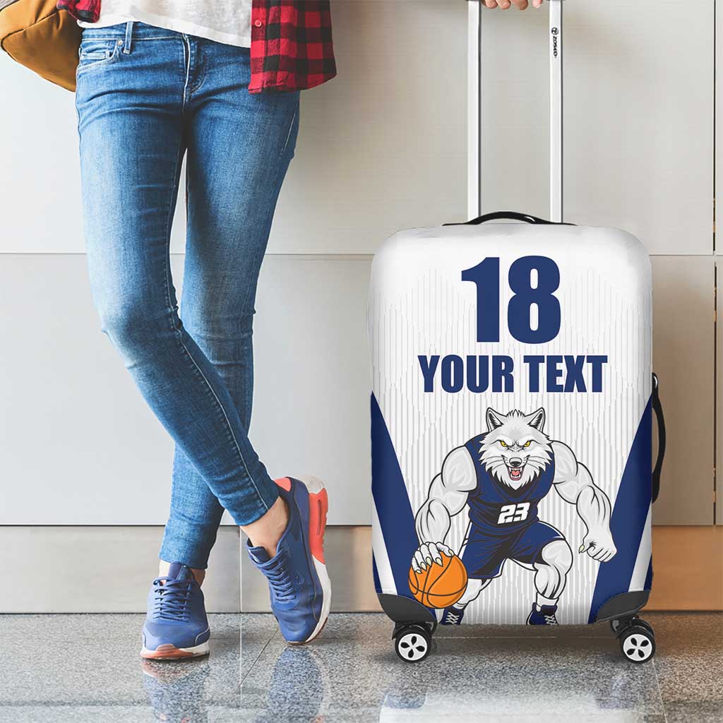 Finland Basketball Custom Luggage Cover Wolf Mascot Dynamic Style LT18
