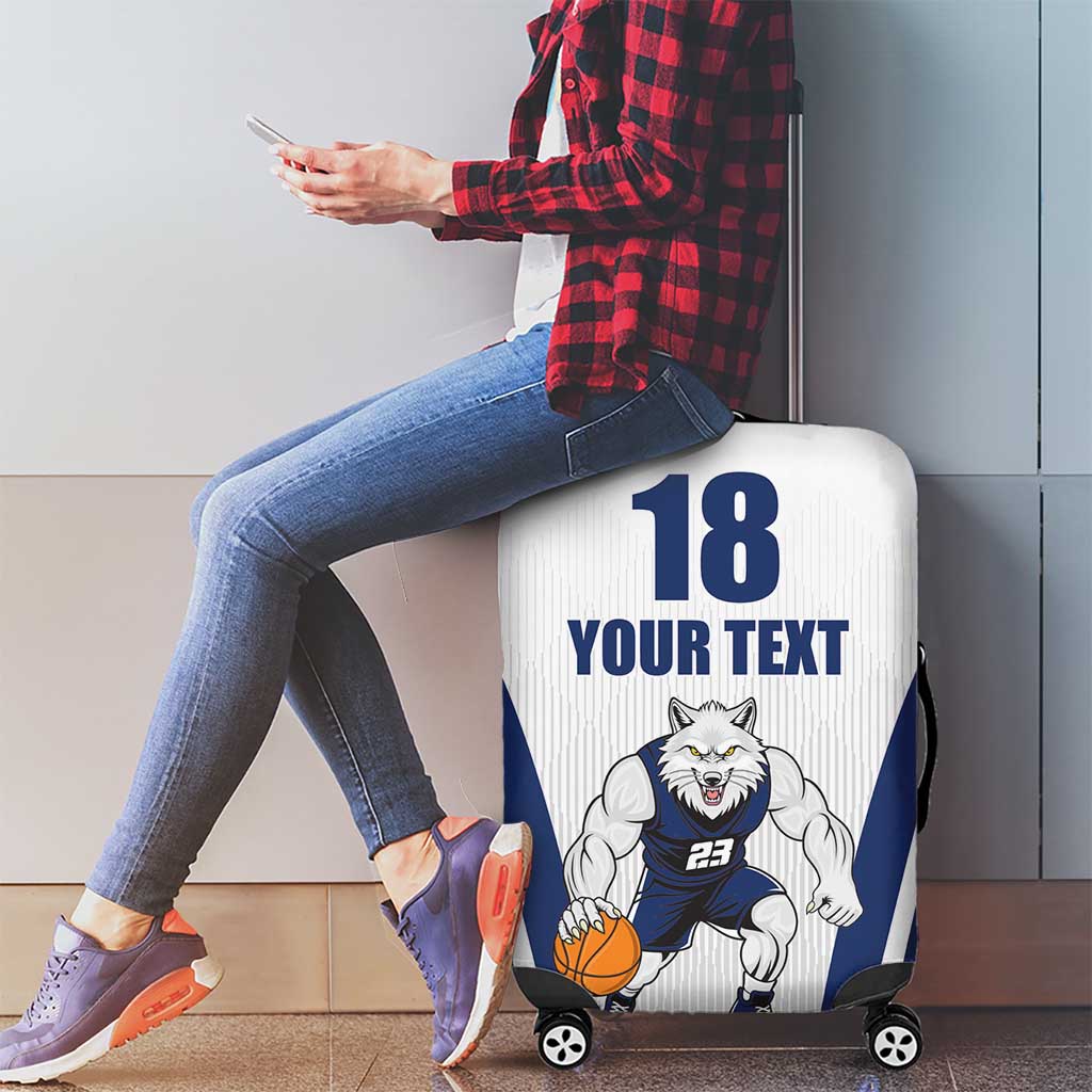 Finland Basketball Custom Luggage Cover Wolf Mascot Dynamic Style LT18