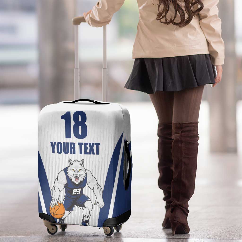 Finland Basketball Custom Luggage Cover Wolf Mascot Dynamic Style LT18