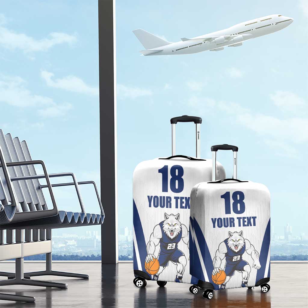 Finland Basketball Custom Luggage Cover Wolf Mascot Dynamic Style LT18