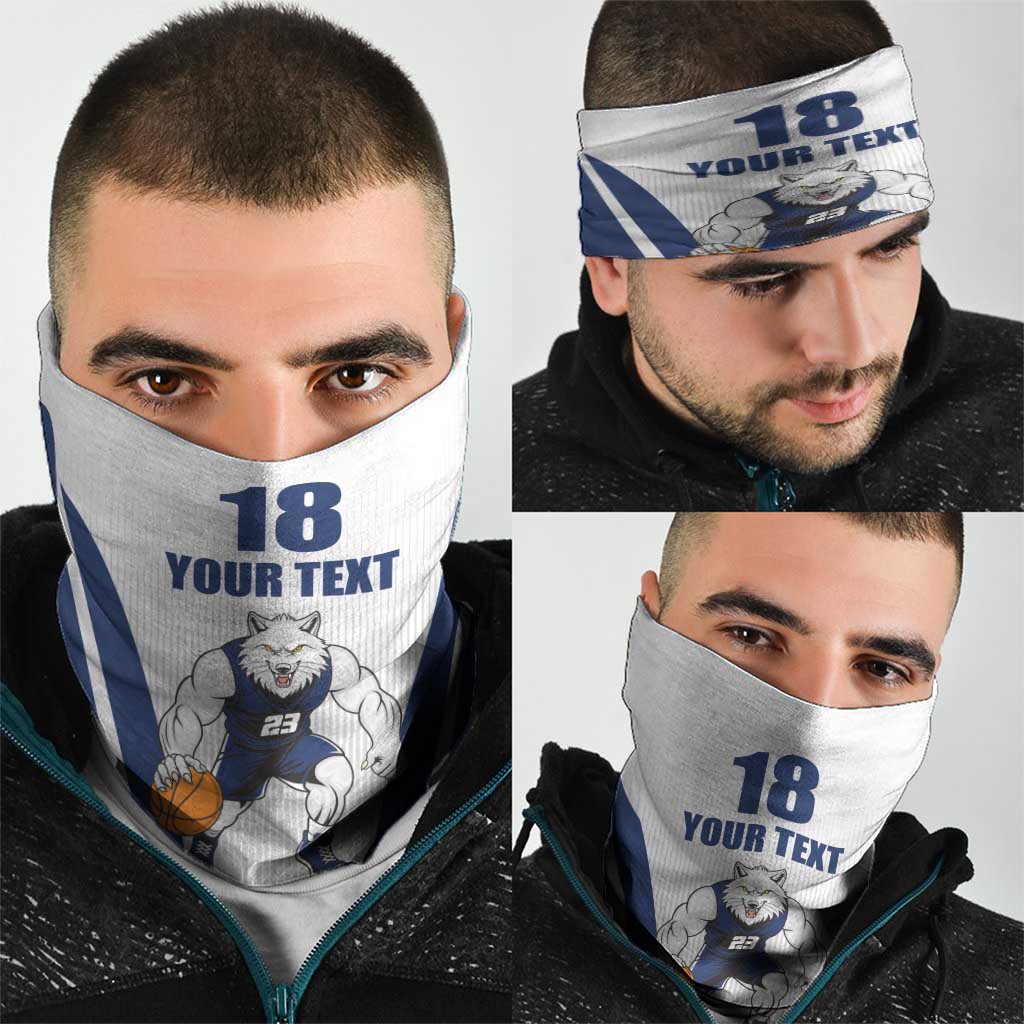 Finland Basketball Custom Neck Gaiter Wolf Mascot Dynamic Style LT18