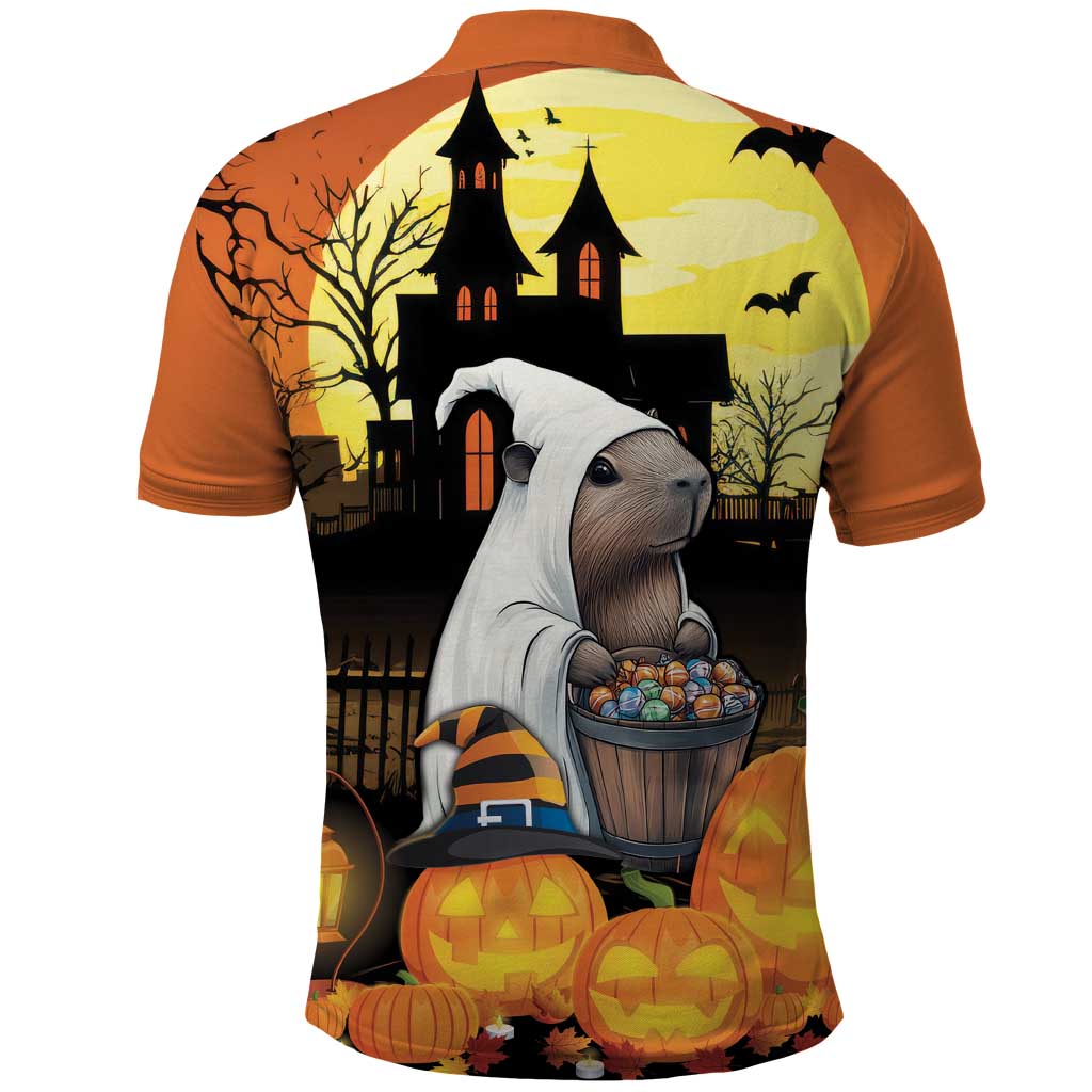 Capy-Boo-Ra Halloween Polo Shirt Haunted House And Pumpkin Spooky LT18