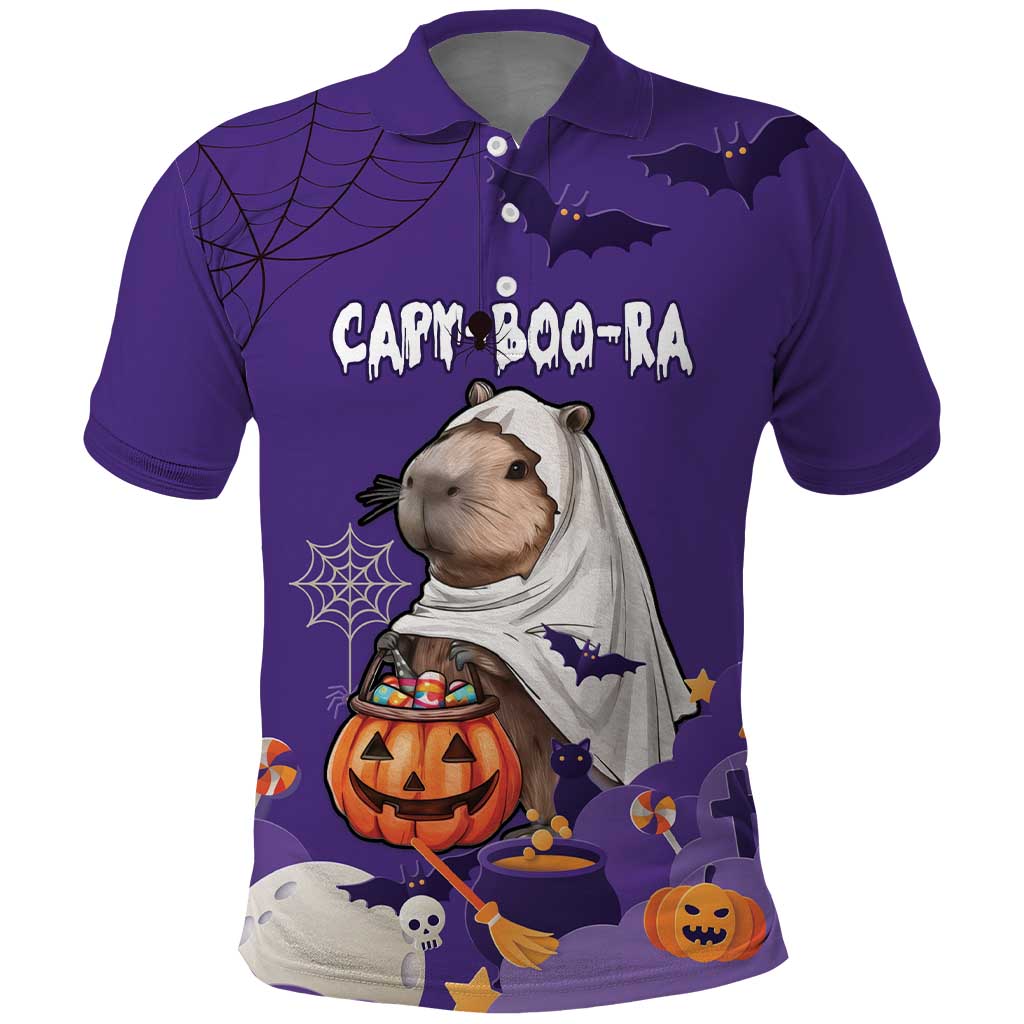 Capy-Boo-Ra Halloween Polo Shirt Bats And Pumpkins Funny Style LT18