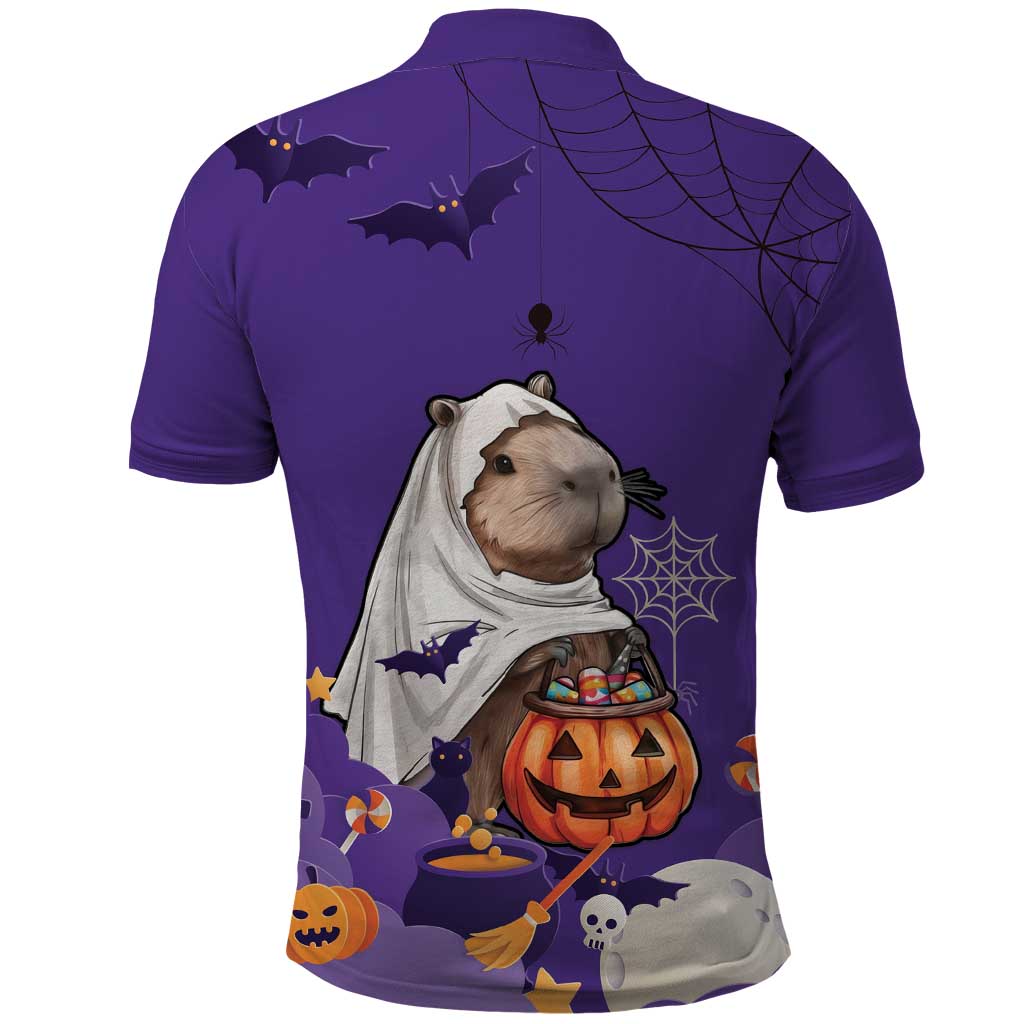 Capy-Boo-Ra Halloween Polo Shirt Bats And Pumpkins Funny Style LT18