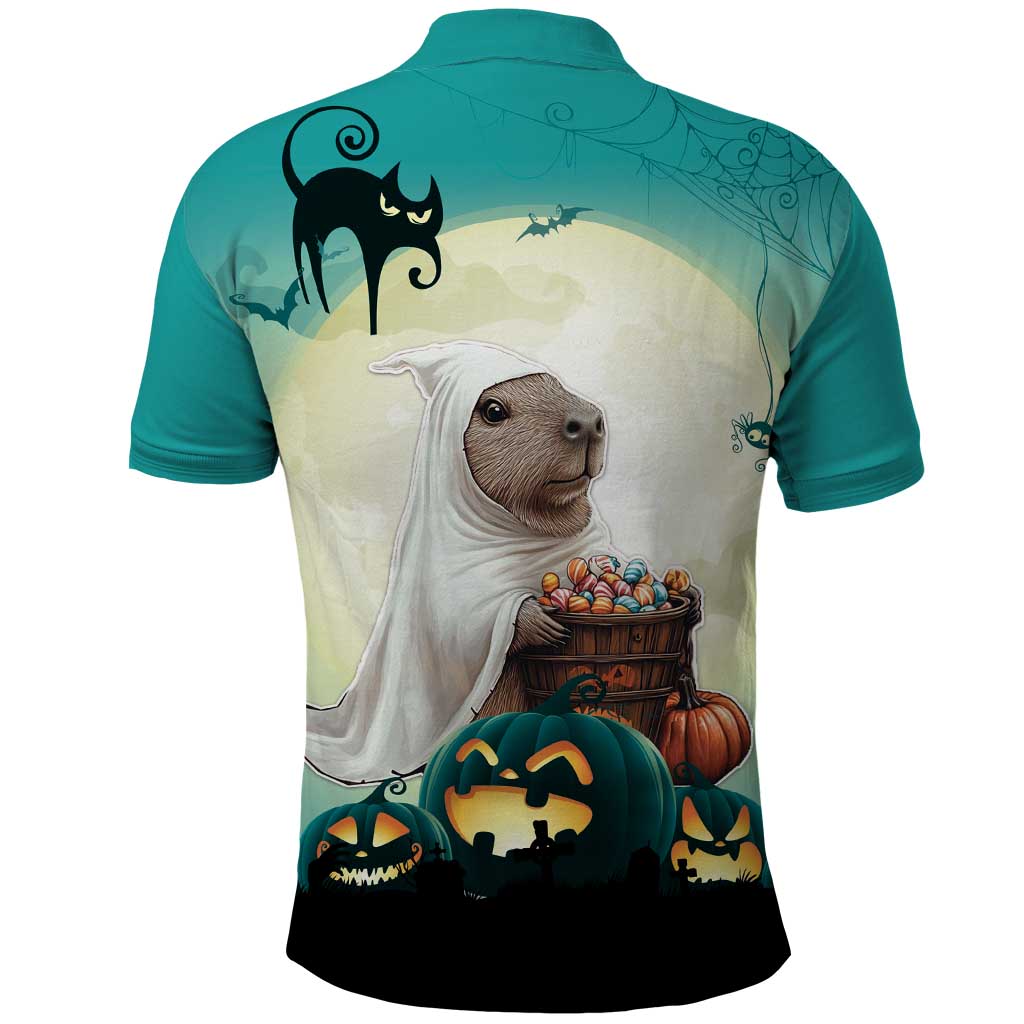 Capy-Boo-Ra Halloween Polo Shirt Spooky Halloween Night With Pumpkins LT18