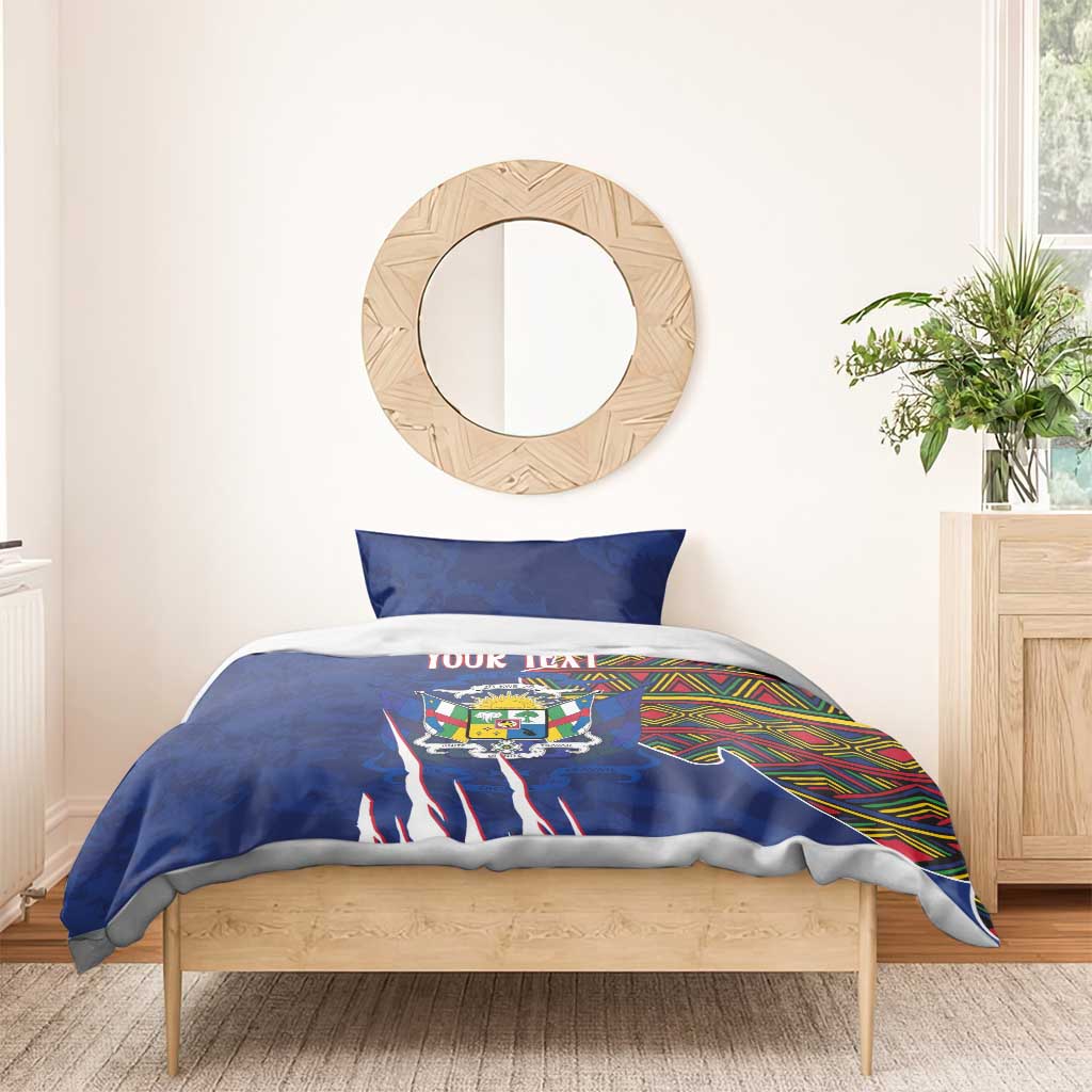 Personalized Central African Republic Coat Of Arms Bedding Set Kente Pattern LT18