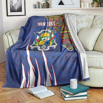 Personalized Central African Republic Coat Of Arms Blanket Kente Pattern LT18