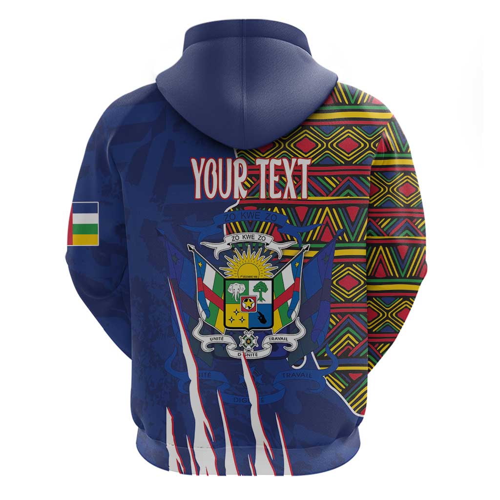 Personalized Central African Republic Since 1958 Hoodie Coat Of Arms With Kente Pattern LT18