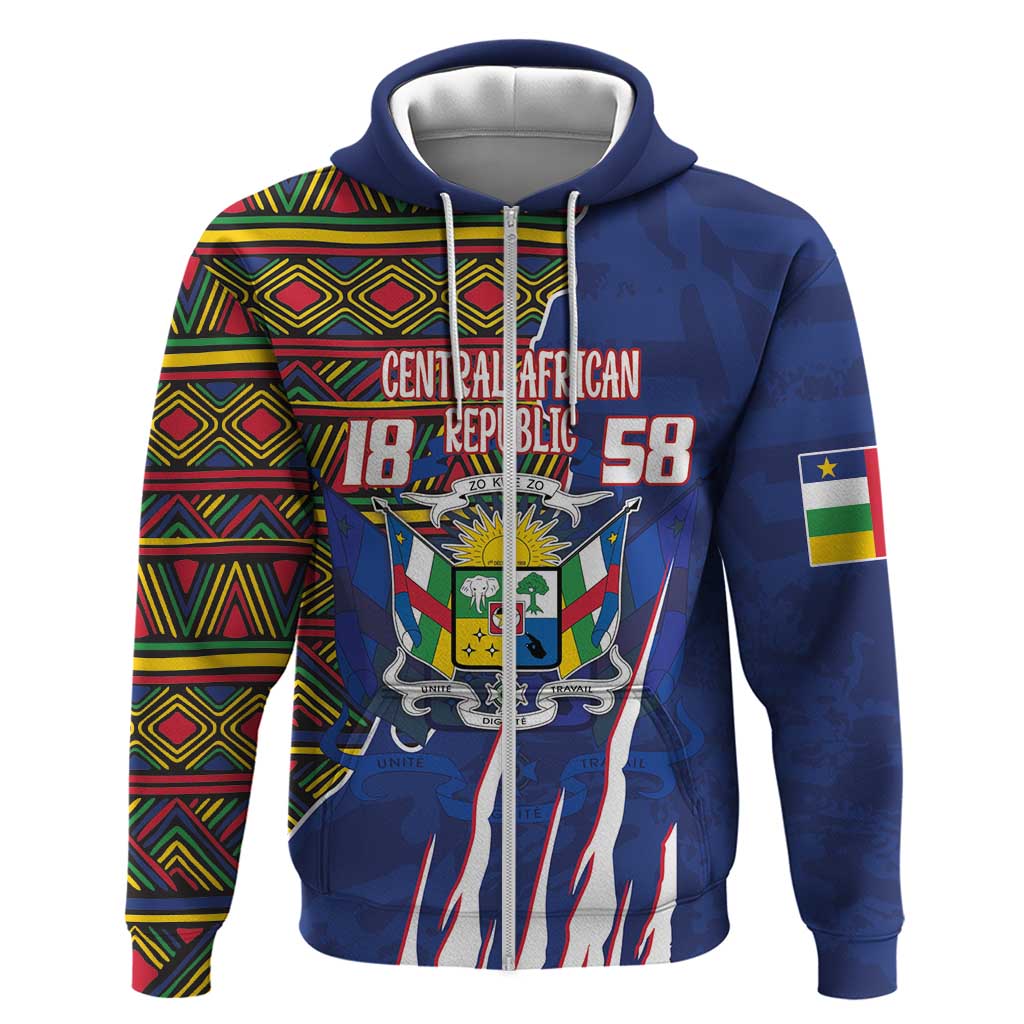 Personalized Central African Republic Since 1958 Hoodie Coat Of Arms With Kente Pattern LT18