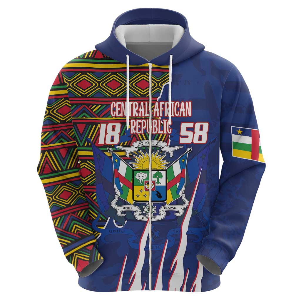 Personalized Central African Republic Since 1958 Hoodie Coat Of Arms With Kente Pattern LT18