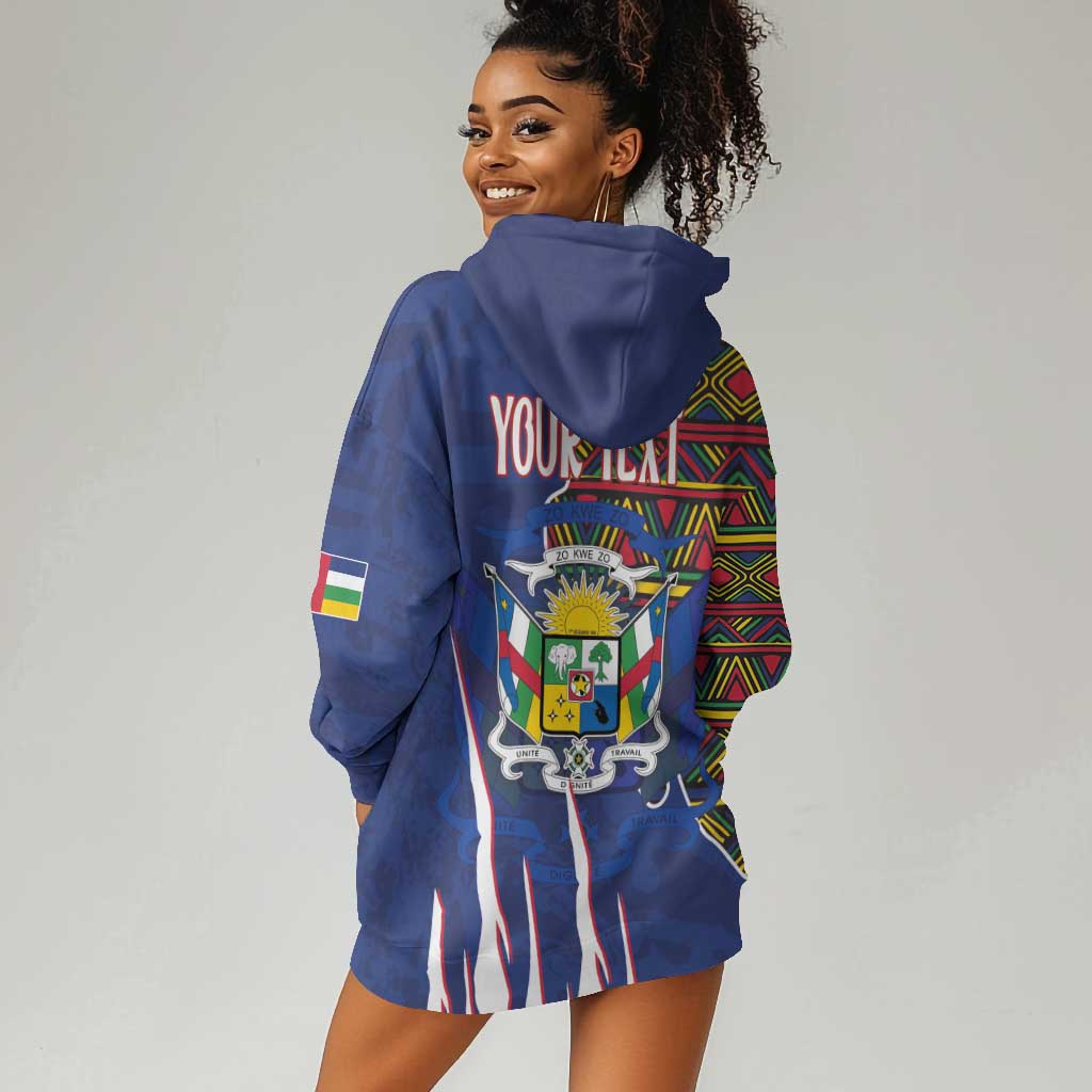 Personalized Central African Republic Coat Of Arms Hoodie Dress Kente Pattern LT18