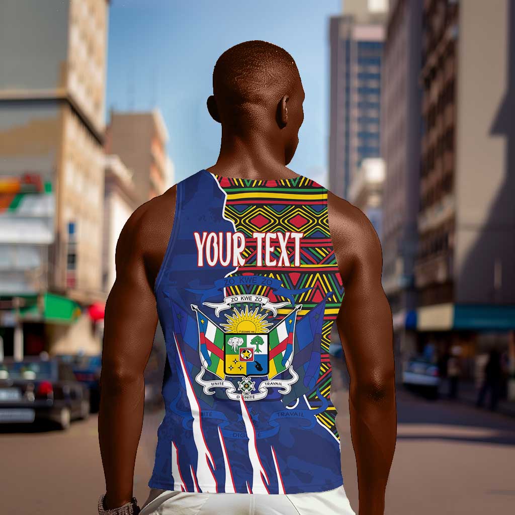 Personalized Central African Republic Coat Of Arms Men Tank Top Kente Pattern LT18