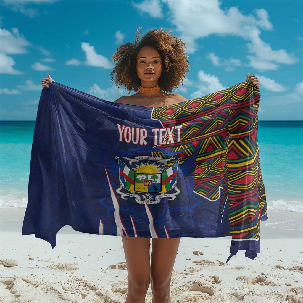 Personalized Central African Republic Coat Of Arms Sarong Kente Pattern LT18