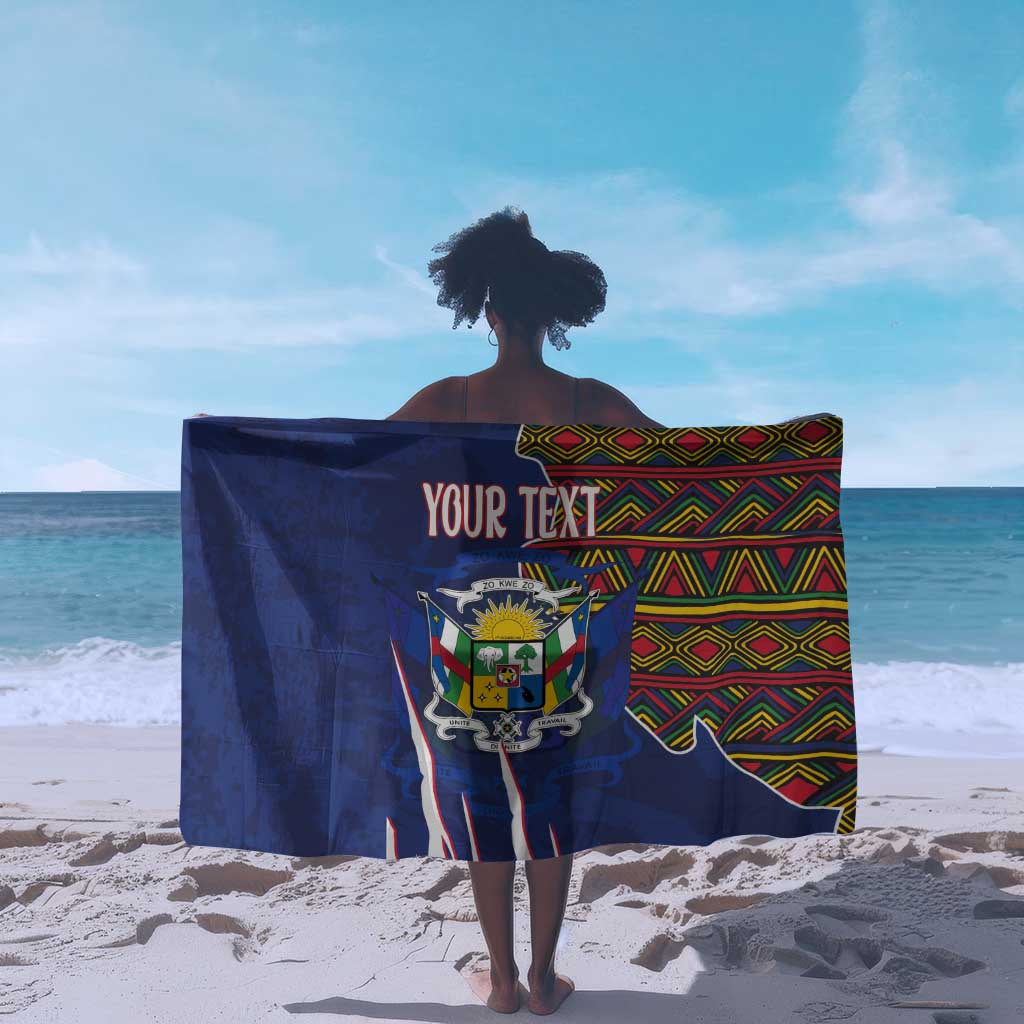 Personalized Central African Republic Coat Of Arms Sarong Kente Pattern LT18