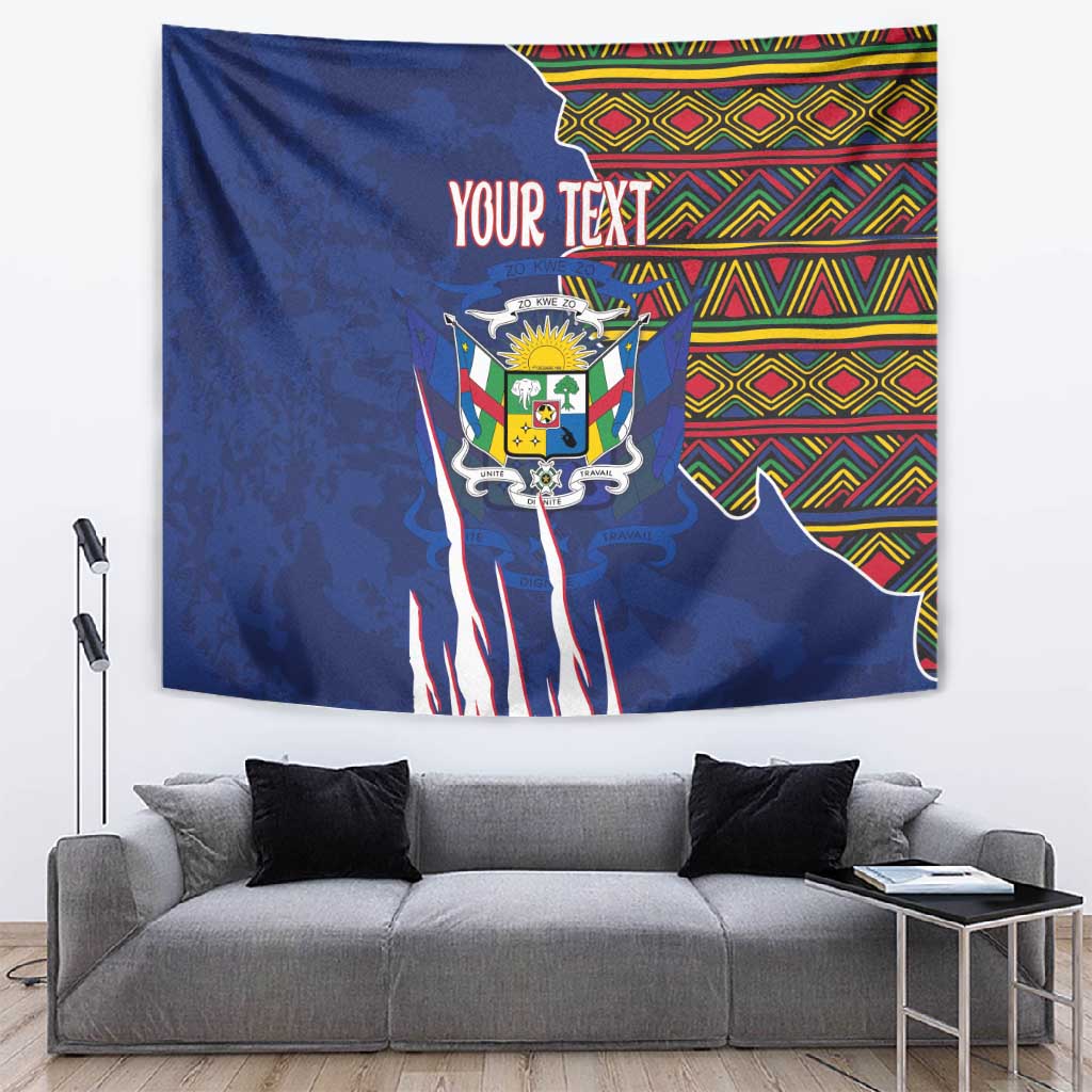 Personalized Central African Republic Coat Of Arms Tapestry Kente Pattern LT18