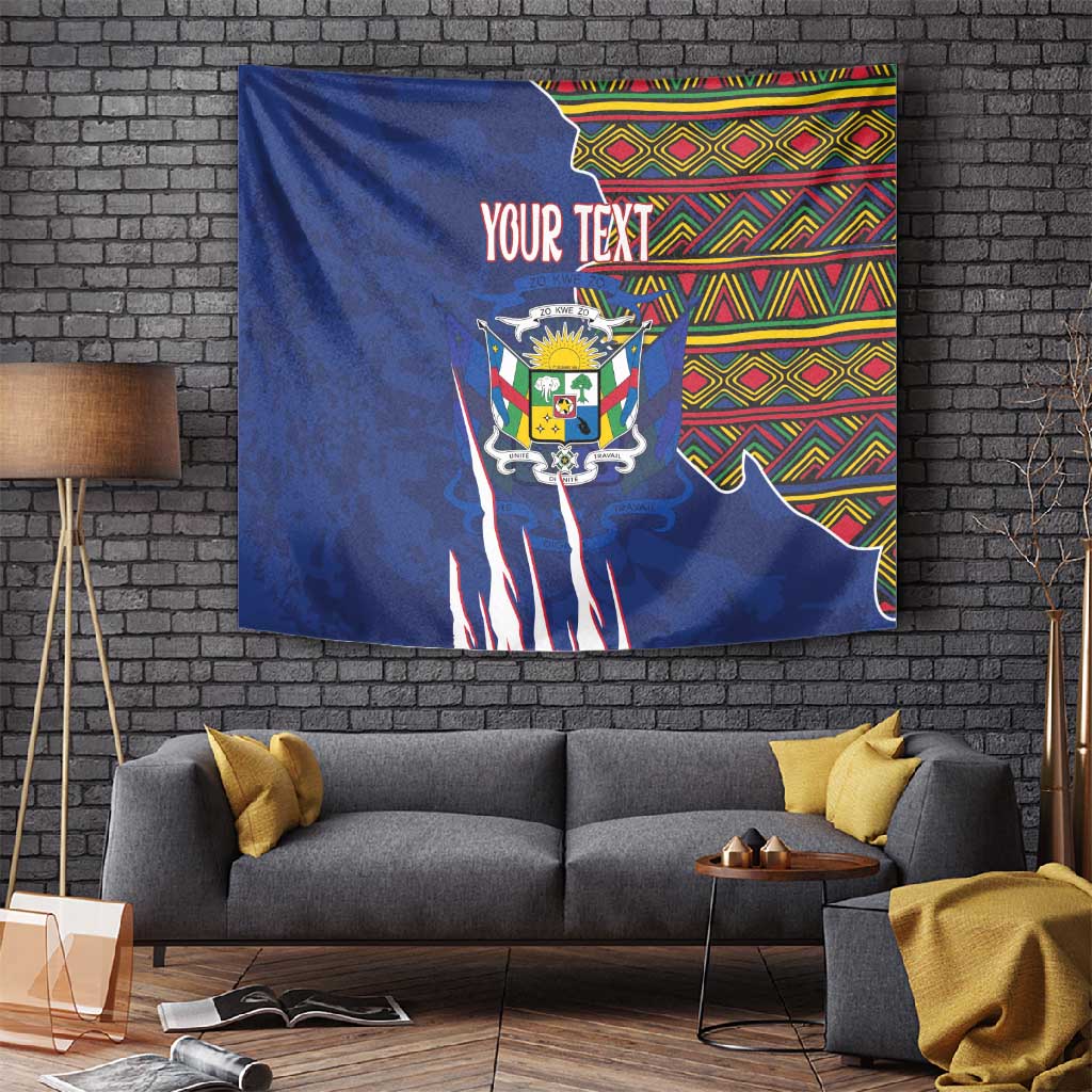 Personalized Central African Republic Coat Of Arms Tapestry Kente Pattern LT18