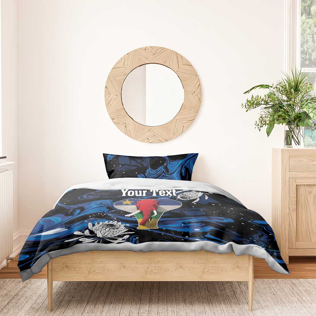 Personalized Central African Republic Bedding Set Elephant With King Protea LT18
