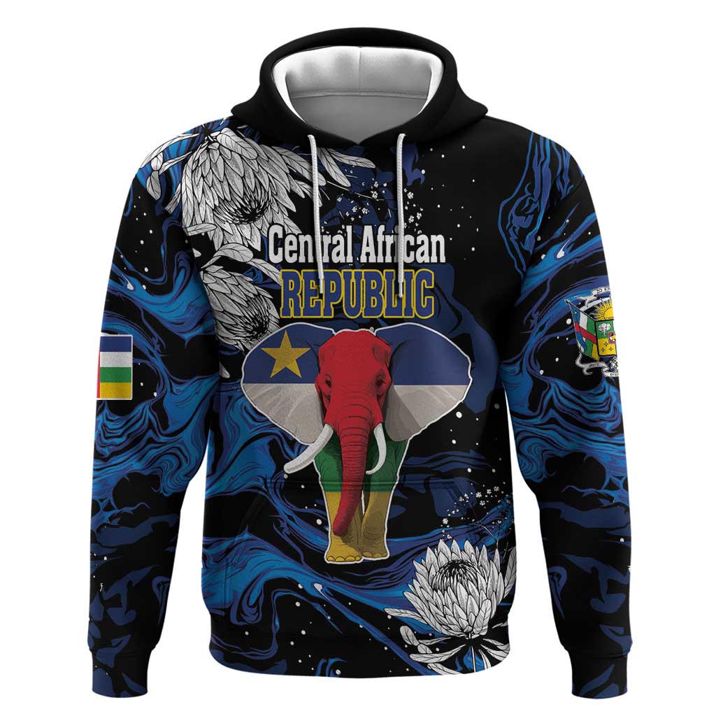 Personalized Central African Republic Elephant Hoodie King Protea - Abstract Style LT18