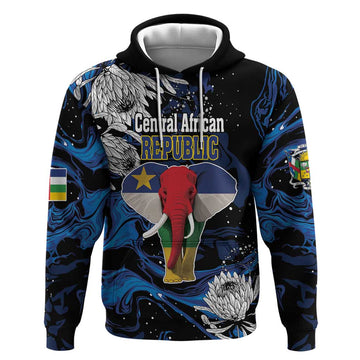 Personalized Central African Republic Elephant Hoodie King Protea - Abstract Style LT18