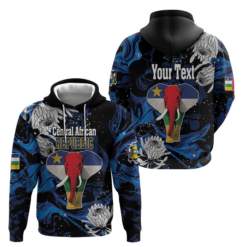 Personalized Central African Republic Elephant Hoodie King Protea - Abstract Style LT18