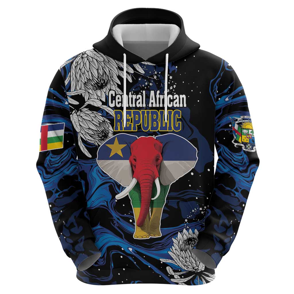 Personalized Central African Republic Elephant Hoodie King Protea - Abstract Style LT18