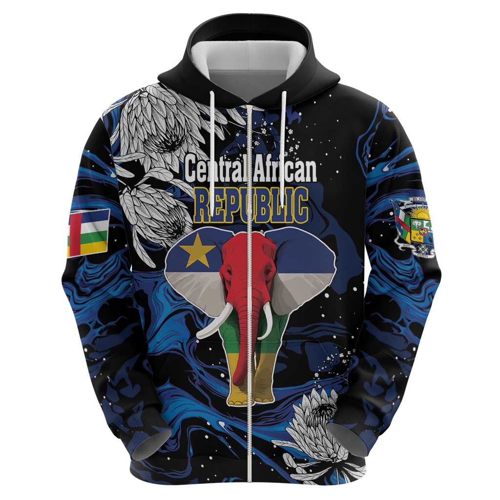 Personalized Central African Republic Elephant Hoodie King Protea - Abstract Style LT18