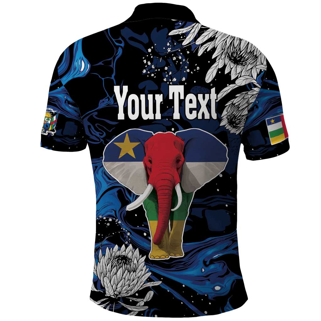 Personalized Central African Republic Elephant Polo Shirt King Protea - Abstract Style LT18