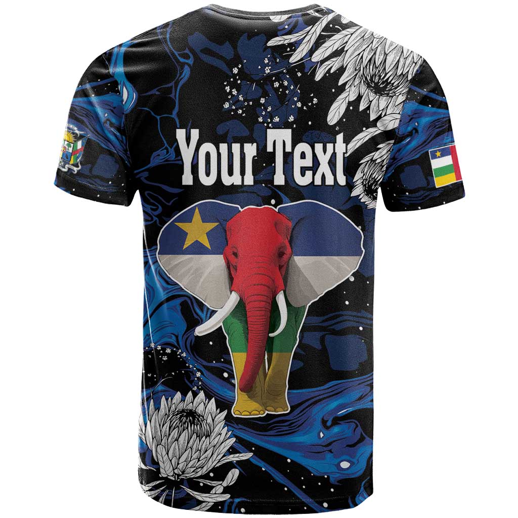 Personalized Central African Republic T shirt Elephant With King Protea LT18