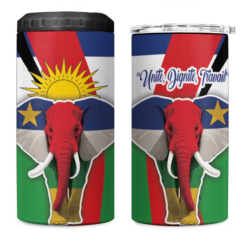 Central African Republic Republic Day 1958 4 in 1 Can Cooler Tumbler Zo Kwe Zo - Flag Style LT18
