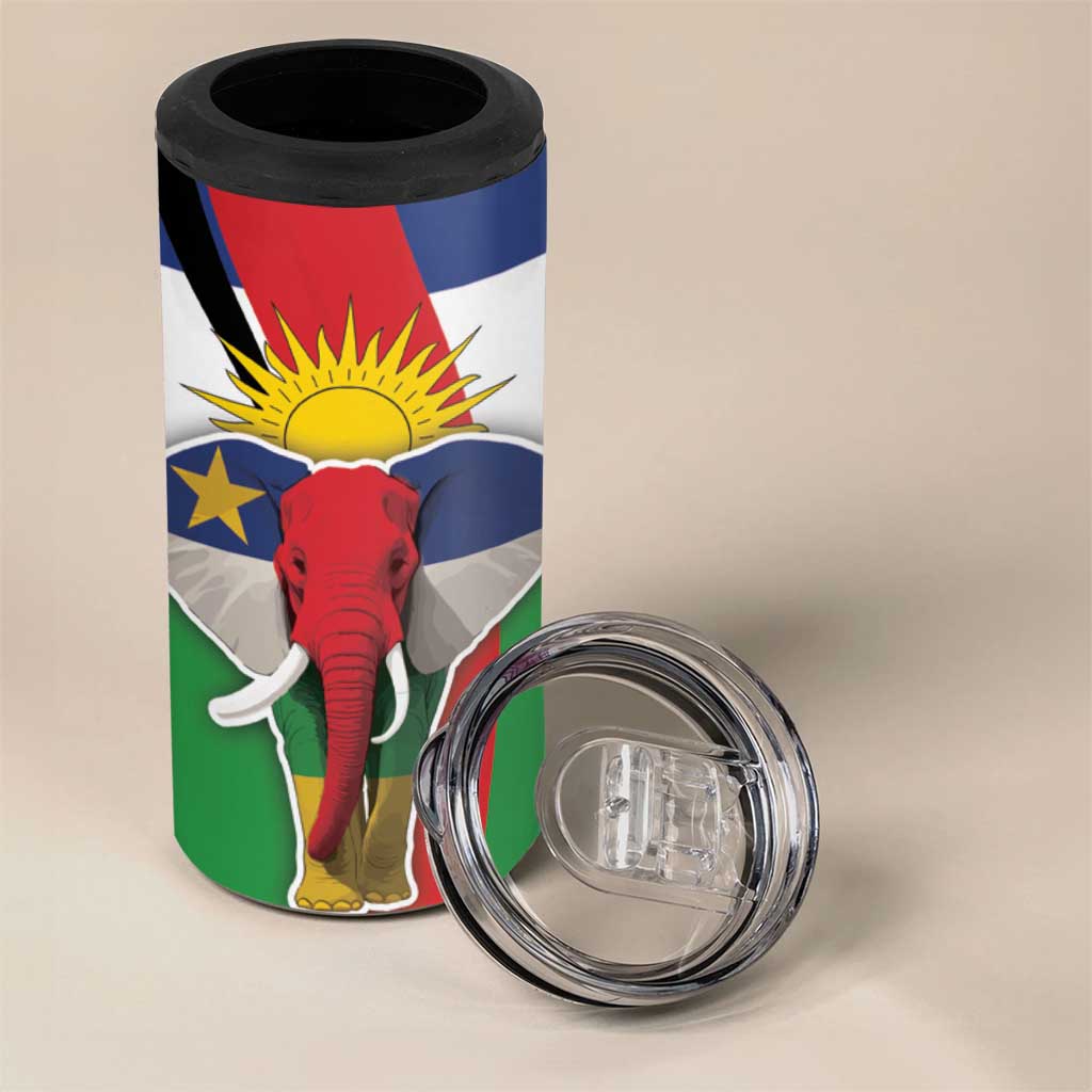 Central African Republic Republic Day 1958 4 in 1 Can Cooler Tumbler Zo Kwe Zo - Flag Style LT18