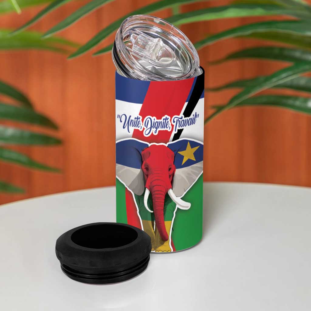 Central African Republic Republic Day 1958 4 in 1 Can Cooler Tumbler Zo Kwe Zo - Flag Style LT18