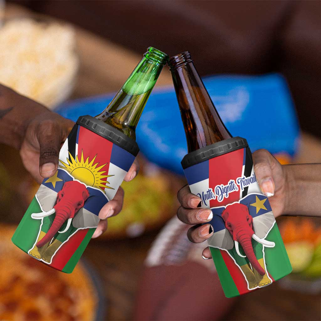 Central African Republic Republic Day 1958 4 in 1 Can Cooler Tumbler Zo Kwe Zo - Flag Style LT18