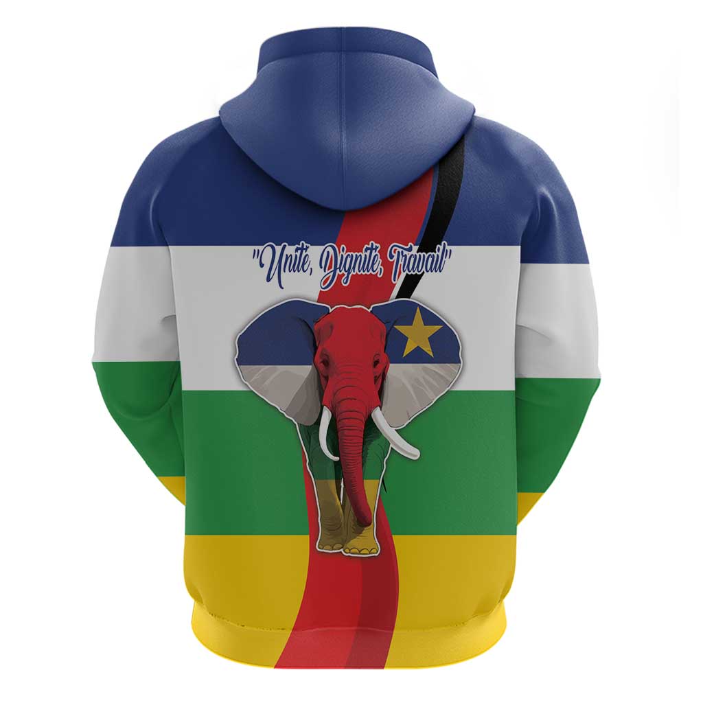 Central African Republic Republic Day 1958 Hoodie Unite, Dignite, Travail - Flag Style LT18