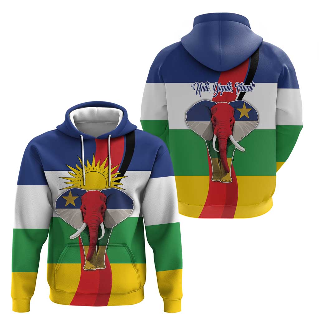 Central African Republic Republic Day 1958 Hoodie Unite, Dignite, Travail - Flag Style LT18