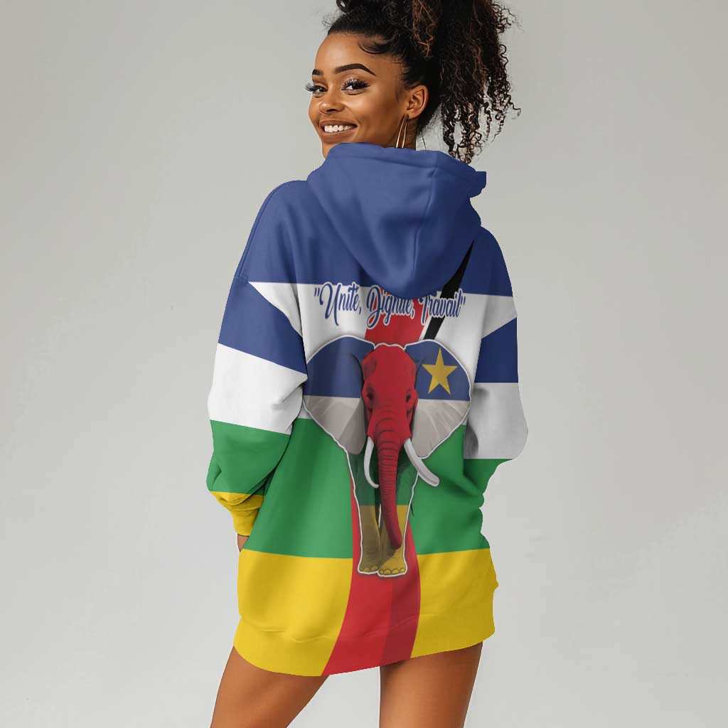 Central African Republic Republic Day 1958 Hoodie Dress Zo Kwe Zo - Flag Style LT18