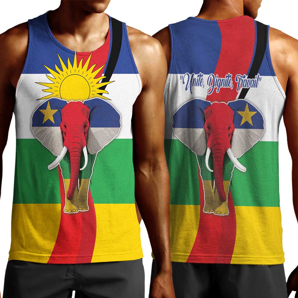 Central African Republic Republic Day 1958 Men Tank Top Zo Kwe Zo - Flag Style LT18