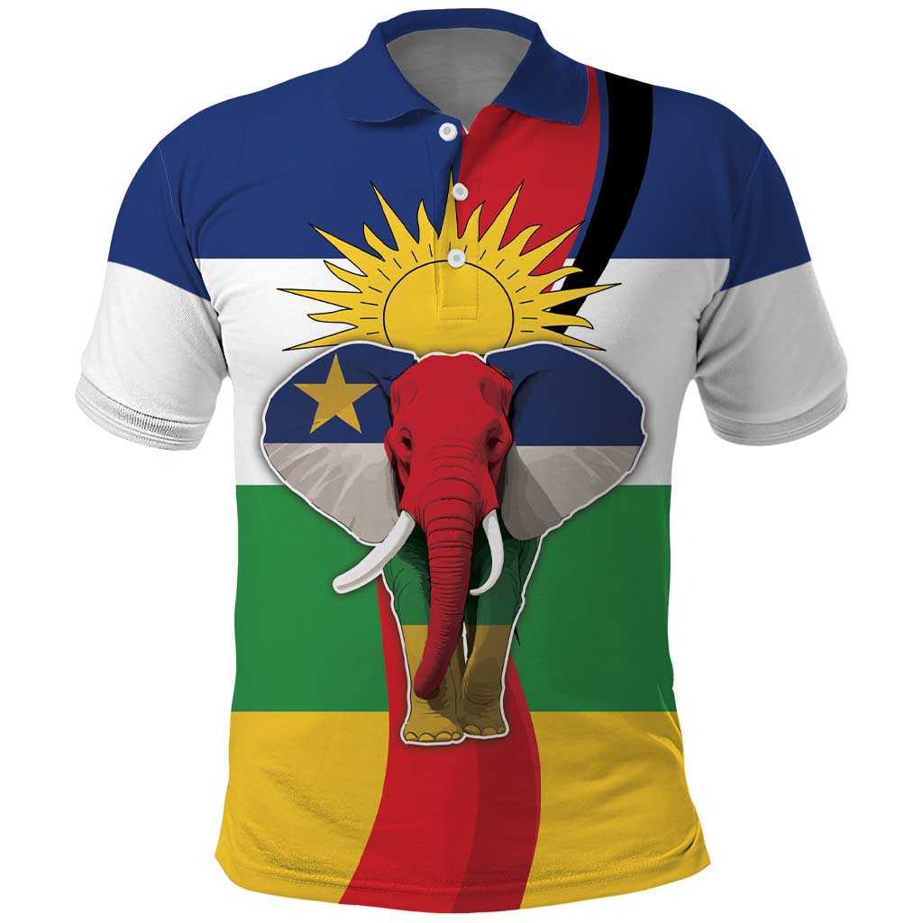 Central African Republic Republic Day 1958 Polo Shirt Unite, Dignite, Travail - Flag Style LT18